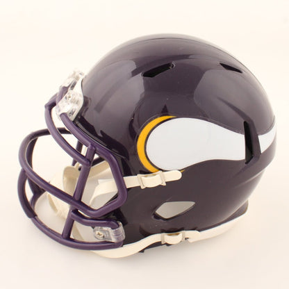Cris Carter Signed Vikings Throwback Speed Mini Helmet (Schwartz)
