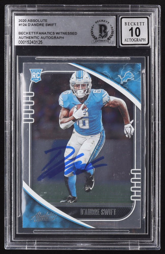 D'Andre Swift Signed 2020 Absolute #124 RC (BGS) Beckett/Fanatics Witnessed