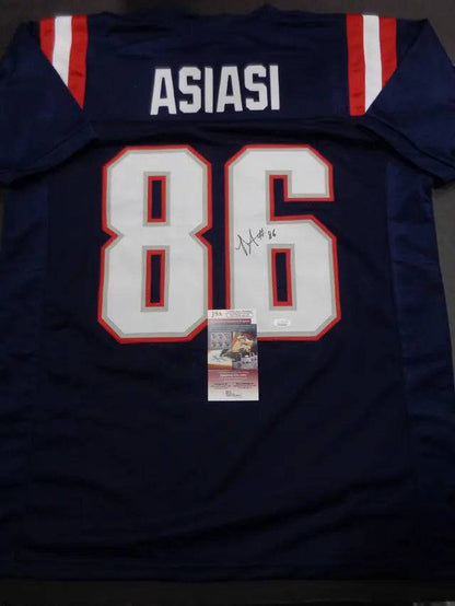 Devin Asiasi New England Patriots Autographed Custom Football Jersey JSA W coa