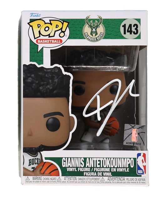 Giannis Antetokounmpo Signed Bucks #143 Funko Pop! (JSA) JSA Witnessed
