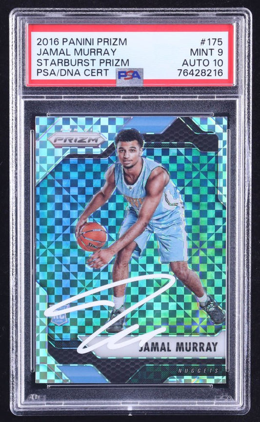 Jamal Murray Signed 2016-17 Panini Prizm Starburst #175 RC (PSA 9 | Auto 10)