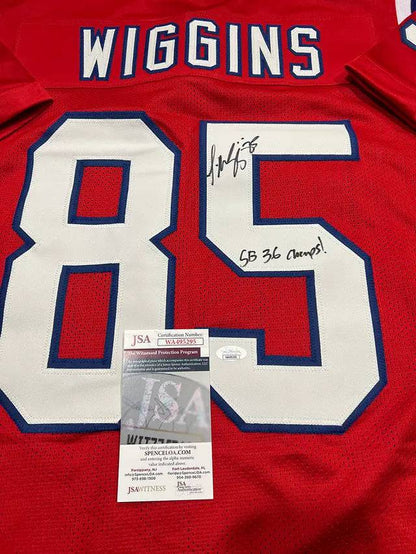 Jermaine Wiggins Patriots Signed Inscribed Jersey (JSA COA)