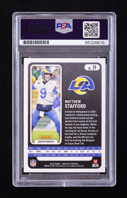 Matthew Stafford Signed 2022 Absolute #34 (PSA)