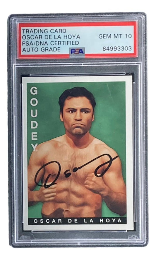 Oscar De La Hoya Signed 2015 UD Goodwin #27 (PSA 10)