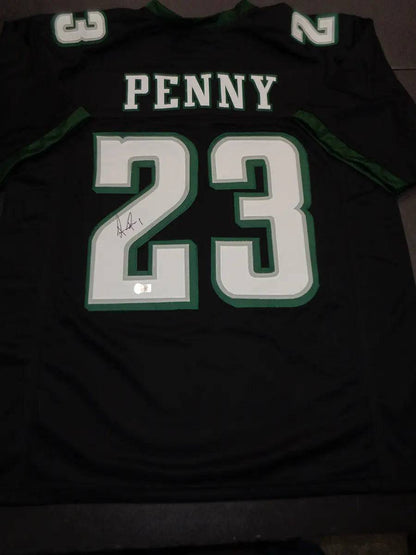 Rashaad Penny Philadelphia Eagles Autographed Custom Football Jersey Beckett Hologram