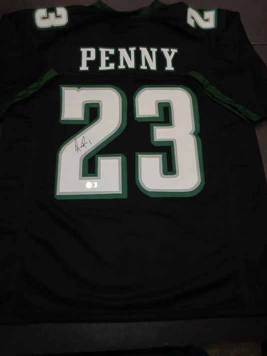 Rashaad Penny Signed Philadelphia Eagles Custom Football Jersey (Beckett)
