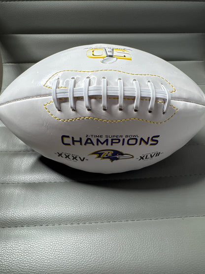 Ray Lewis Signed Team Logo Football (COA)