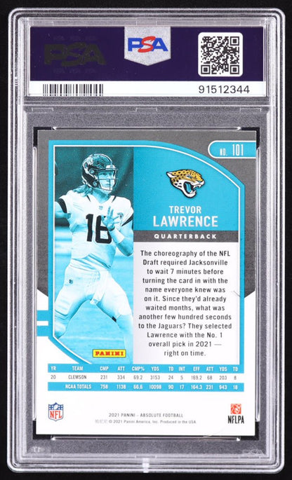 Trevor Lawrence Signed 2021 Absolute #101 RC (PSA 9)