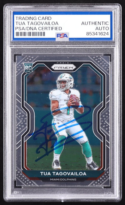 Tua Tagovailoa Signed 2020 Panini Prizm #339 RC (PSA)