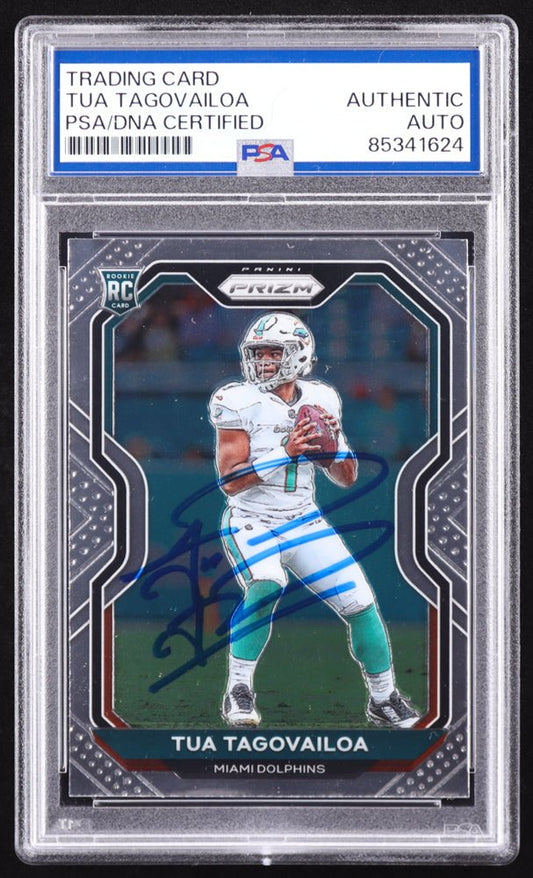 Tua Tagovailoa Signed 2020 Panini Prizm #339 RC (PSA)