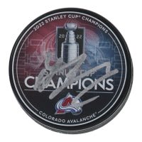 Valeri Nichushkin Signed 2022 Stanley Cup Champions Logo Hockey Puck (JSA)