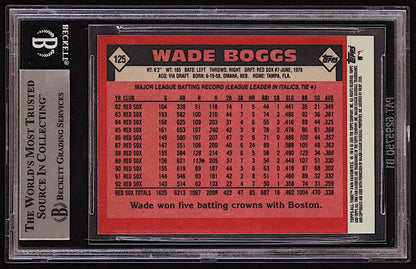 Wade Boggs Signed 2005 Topps Fan Favorites #125 (BGS)