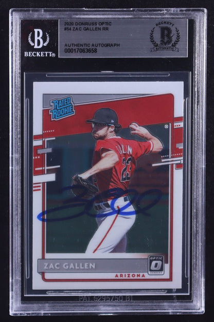 Zac Gallen Signed 2020 Donruss Optic #54 RR RC (BGS) Rookie Card