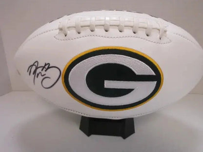 Aaron Rodgers Packers Signed Logo Football (PAAS COA)