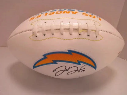 Justin Herbert Chargers Signed Logo Football (PAAS COA)