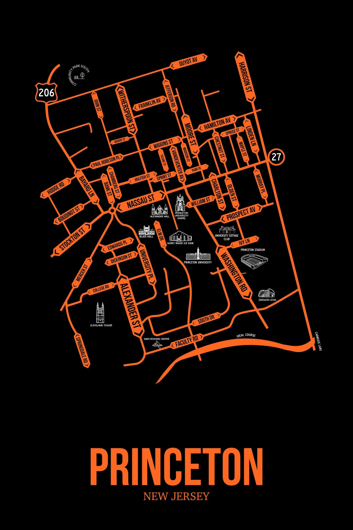 Princeton, New Jersey street map