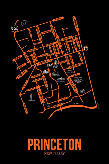 Princeton, New Jersey street map