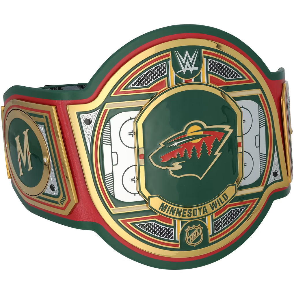 Quinn Hughes Minnesota Wild Autographed Fanatics Authentic WWE Legacy Title Belt with "State of Hockey" Inscription - Limited Edition of 5
