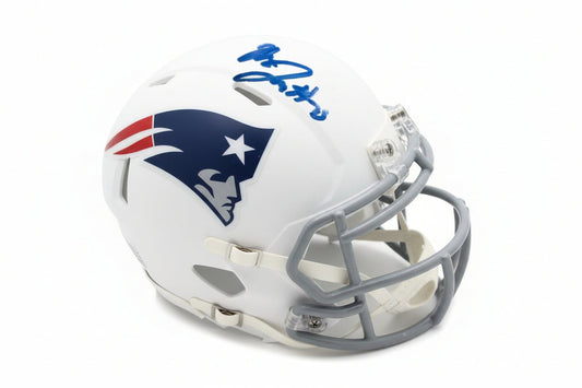 Marcus Jones New England Autographed Rivalries Mini-Helmet