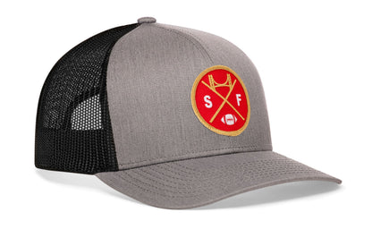 San Francisco Football Trucker Hat  |  Red SF X Snapback