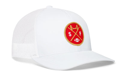 San Francisco Football Trucker Hat  |  Red SF X Snapback