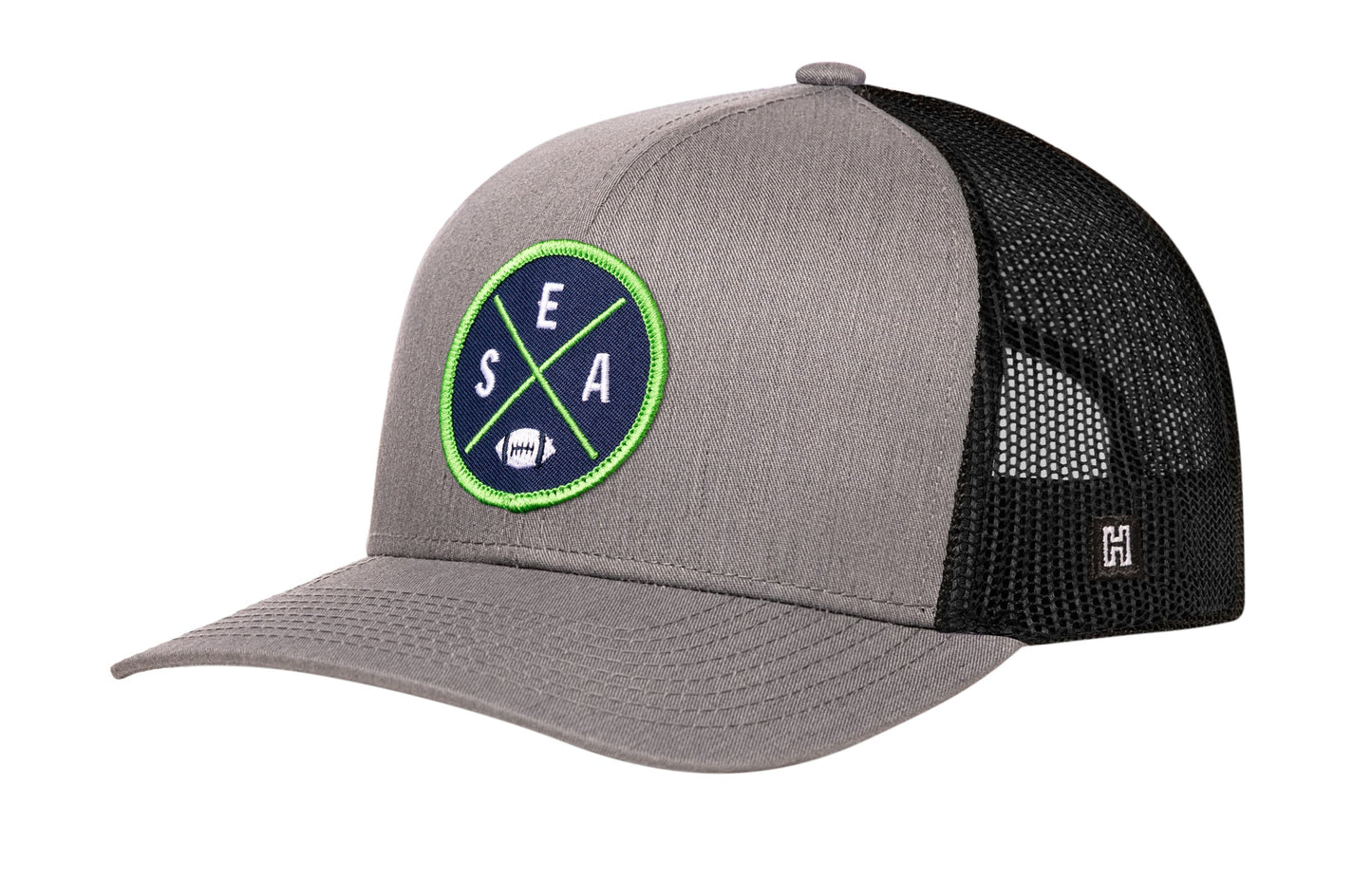 Seattle Football Trucker Hat  |  Navy Blue SEA X Snapback