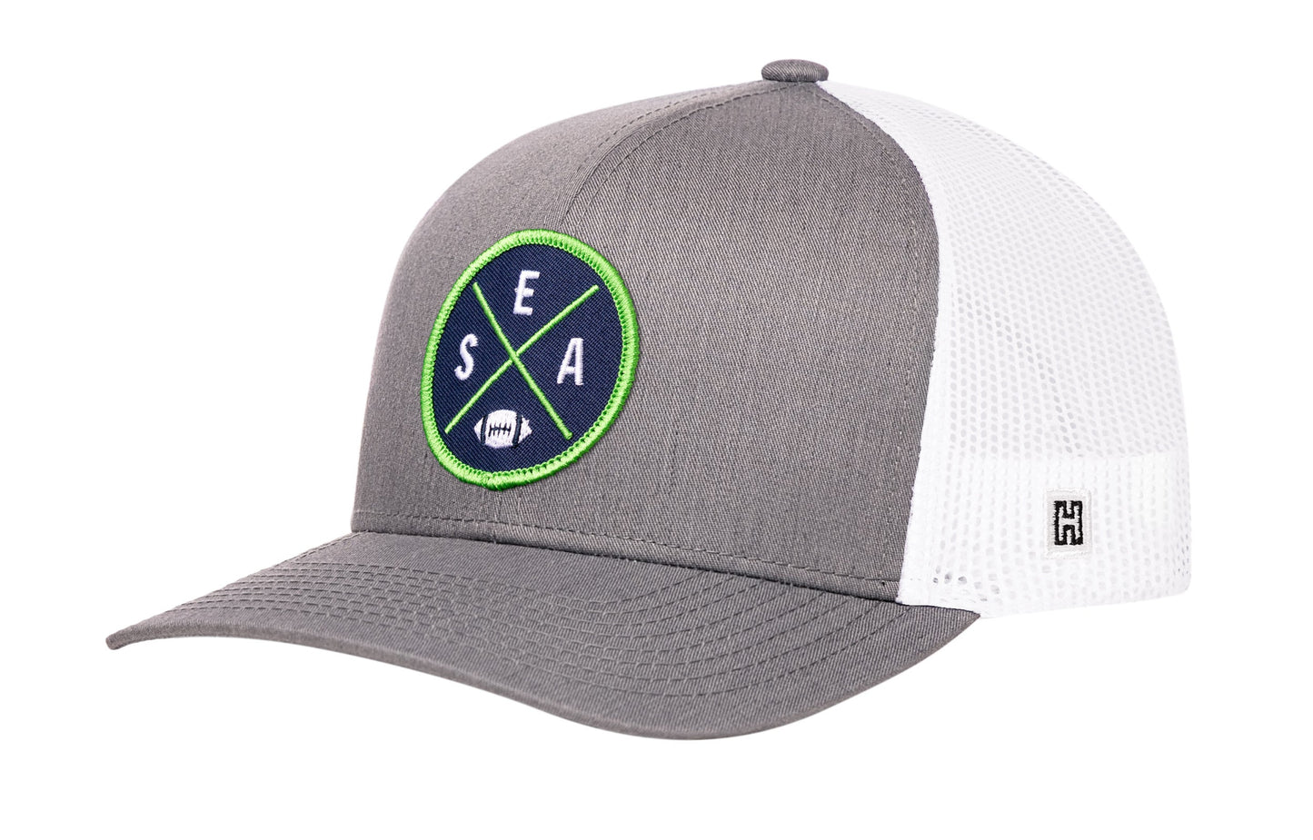 Seattle Football Trucker Hat  |  Navy Blue SEA X Snapback