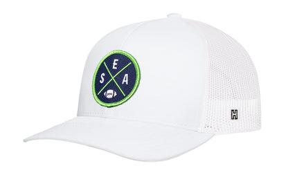 Seattle Football Trucker Hat  |  Navy Blue SEA X Snapback