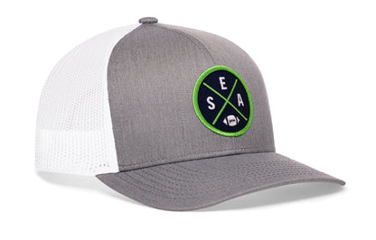 Seattle Football Trucker Hat  |  Navy Blue SEA X Snapback