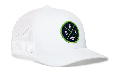 Seattle Football Trucker Hat  |  Navy Blue SEA X Snapback