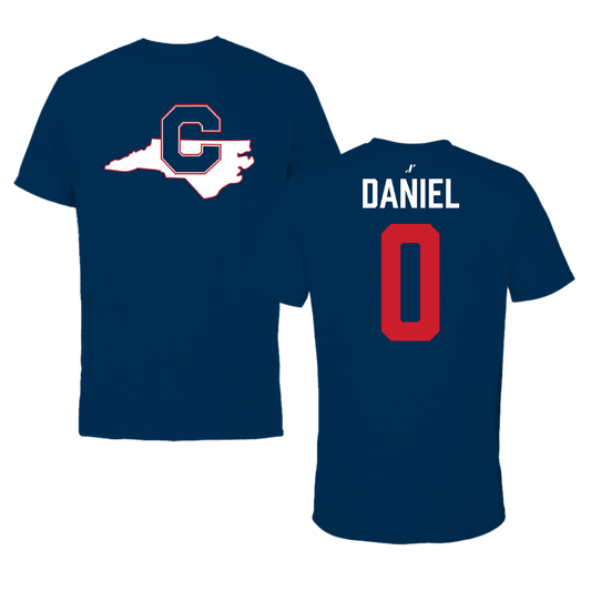 Catawba College Basketball Navy State Tee - #0 Chase Daniel