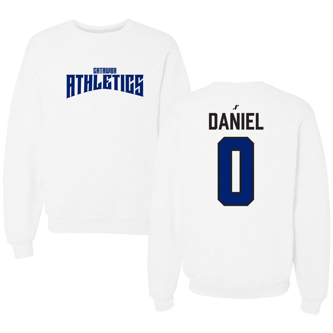 Catawba College Basketball White Classic Crewneck - #0 Chase Daniel