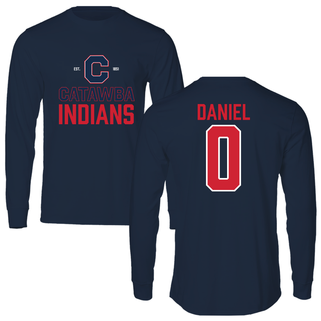 Catawba College Basketball Navy General Long Sleeve - #0 Chase Daniel