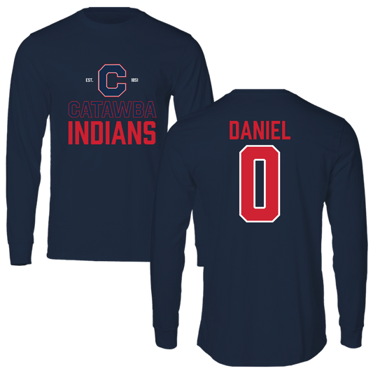 Catawba College Basketball Navy General Performance Long Sleeve - #0 Chase Daniel