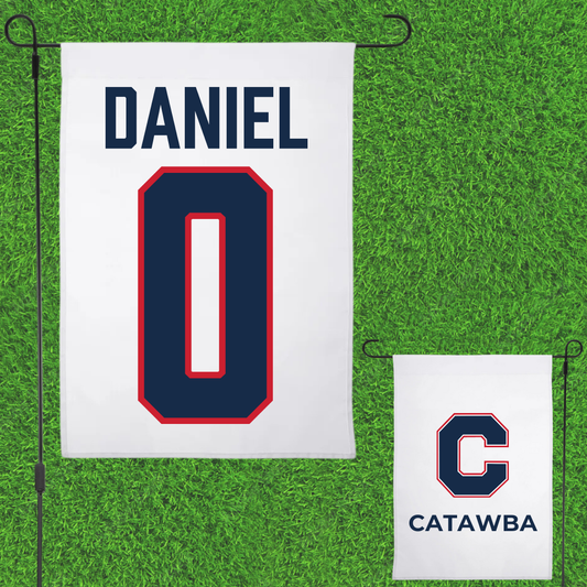Catawba College Basketball White Garden Flag - #0 Chase Daniel
