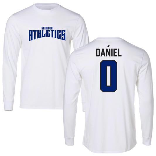 Catawba College Basketball White Classic Performance Long Sleeve - #0 Chase Daniel