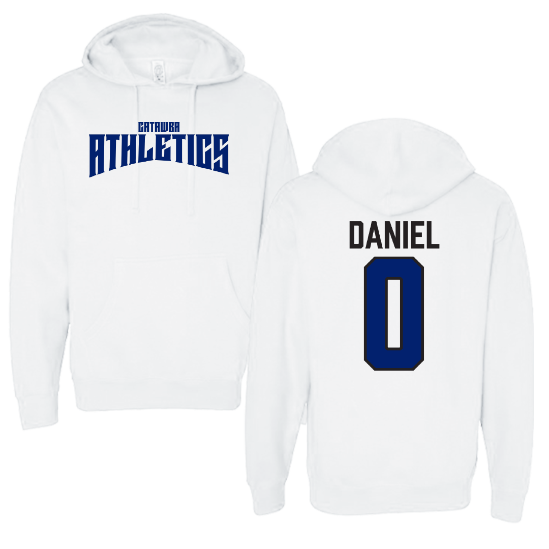 Catawba College Basketball White Classic Hoodie - #0 Chase Daniel