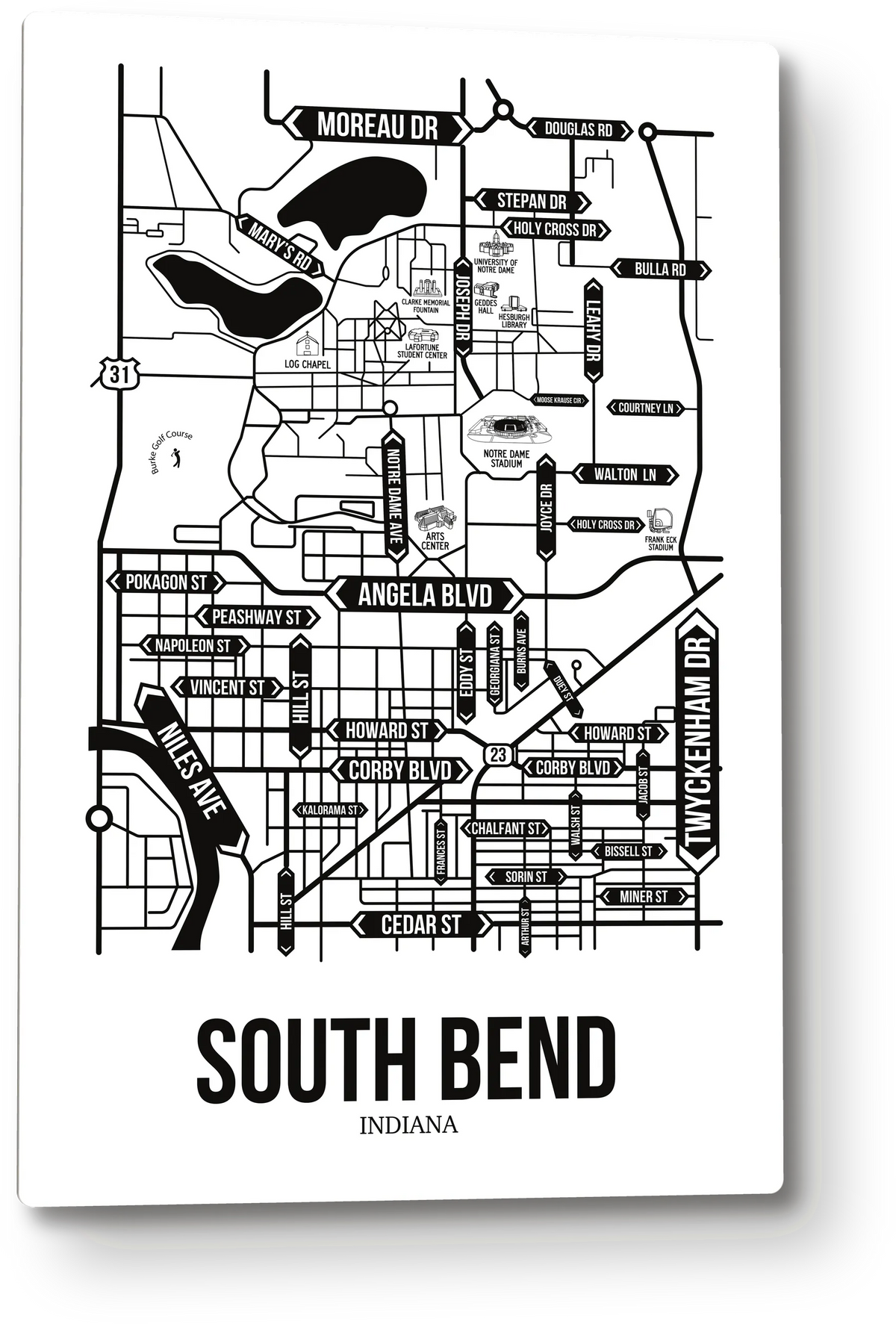 South Bend, Indiana street map