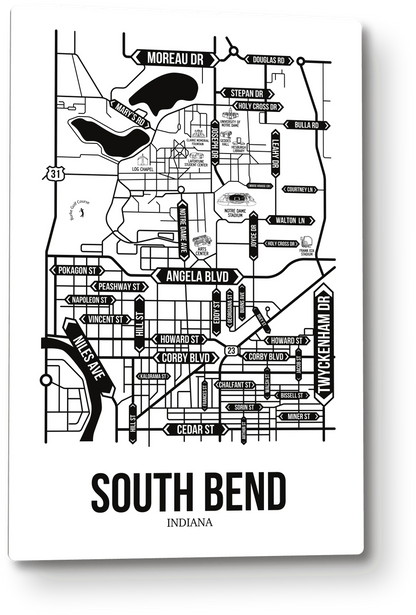 South Bend, Indiana street map