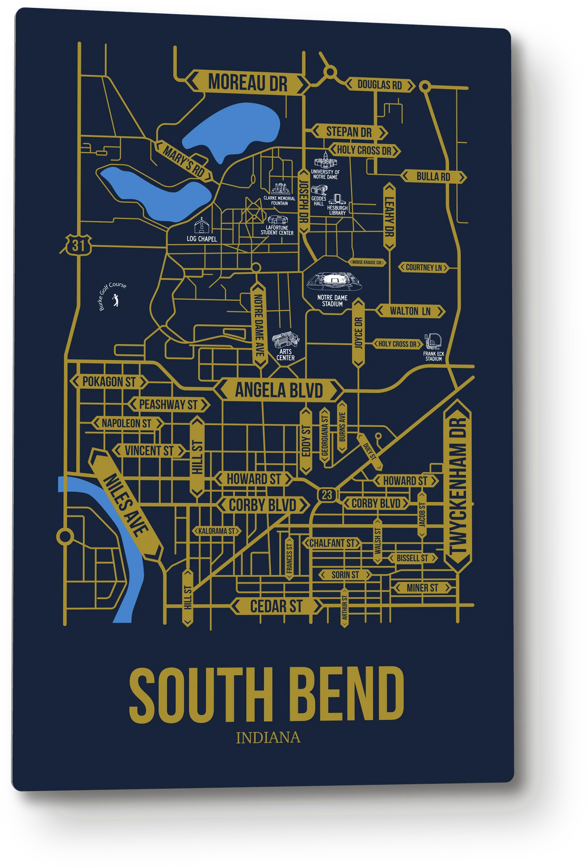 South Bend, Indiana street map