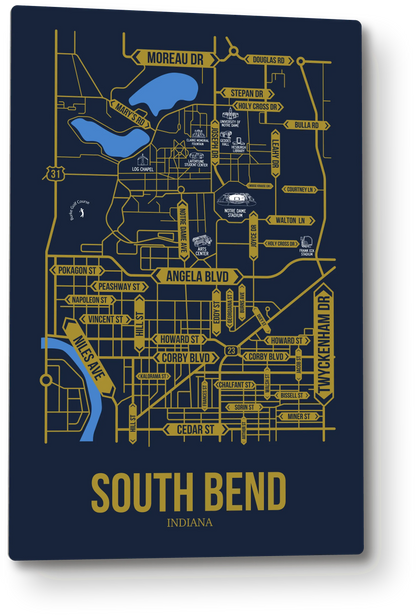 South Bend, Indiana street map