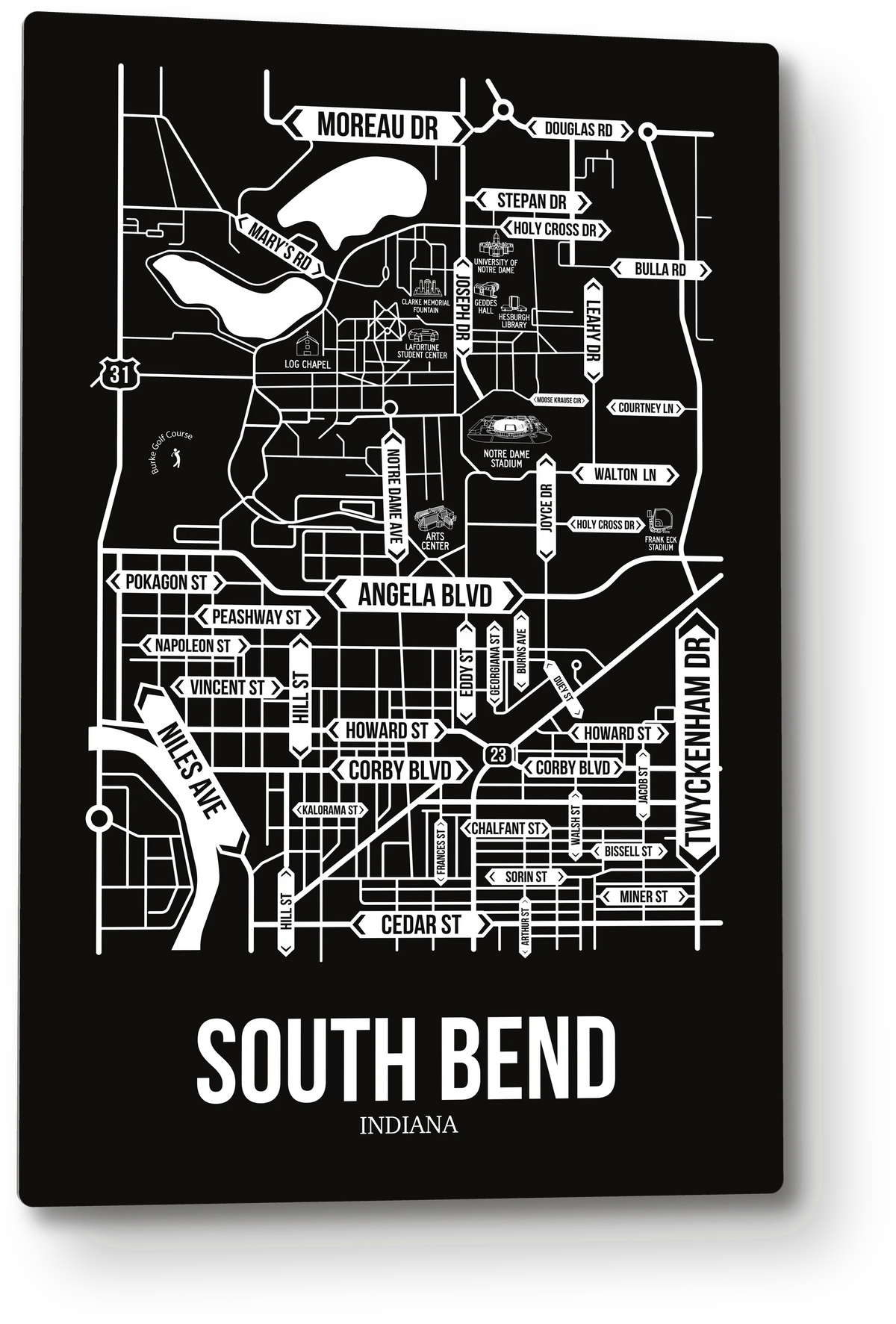 South Bend, Indiana street map