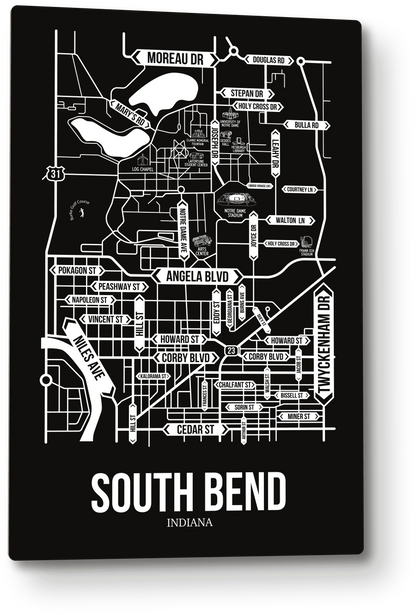 South Bend, Indiana street map