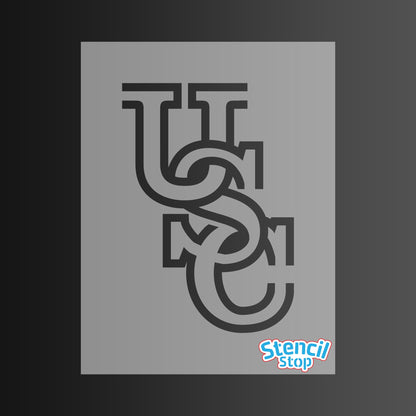 South Carolina Gamecocks Stacked "USC" Logo Stencil