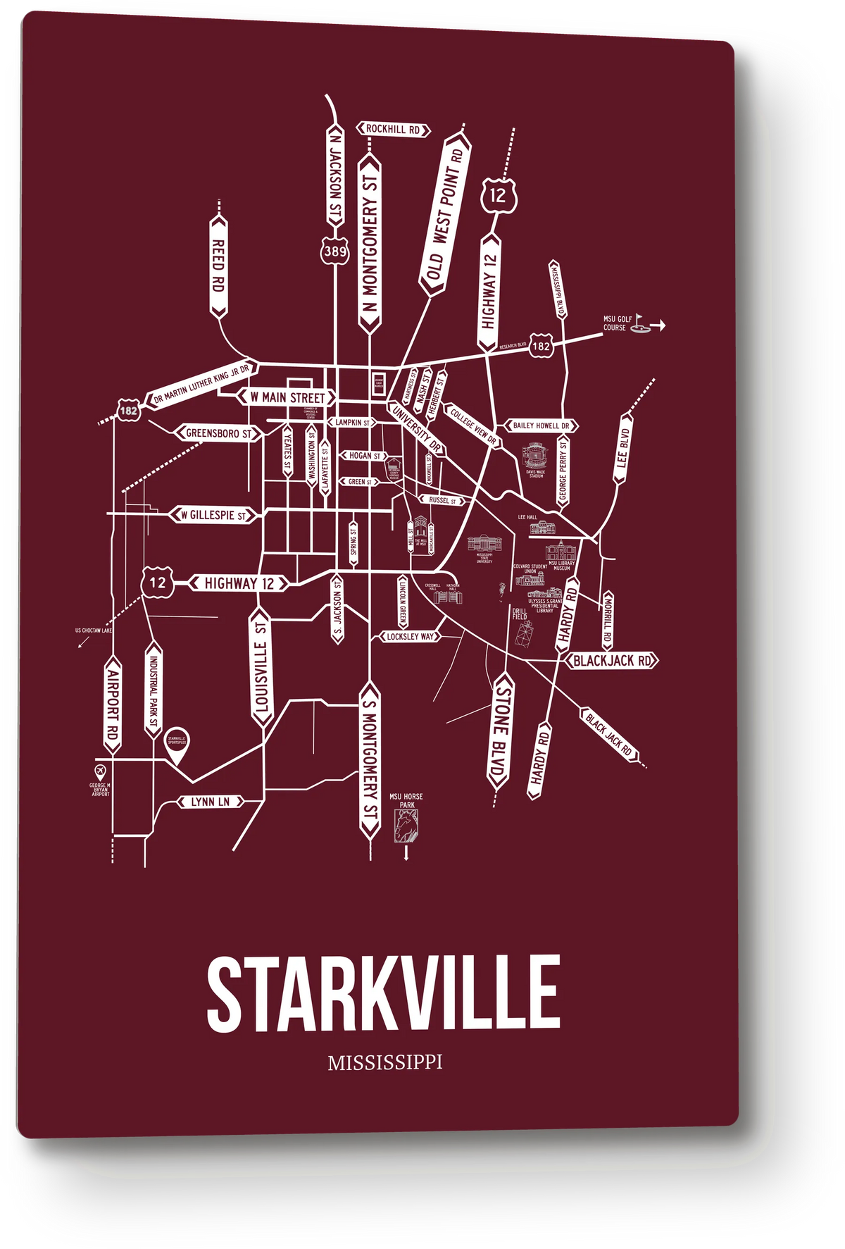 Starkville, Mississippi street map