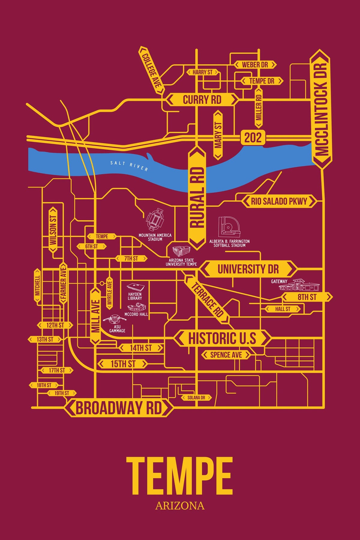 Tempe, Arizona street map
