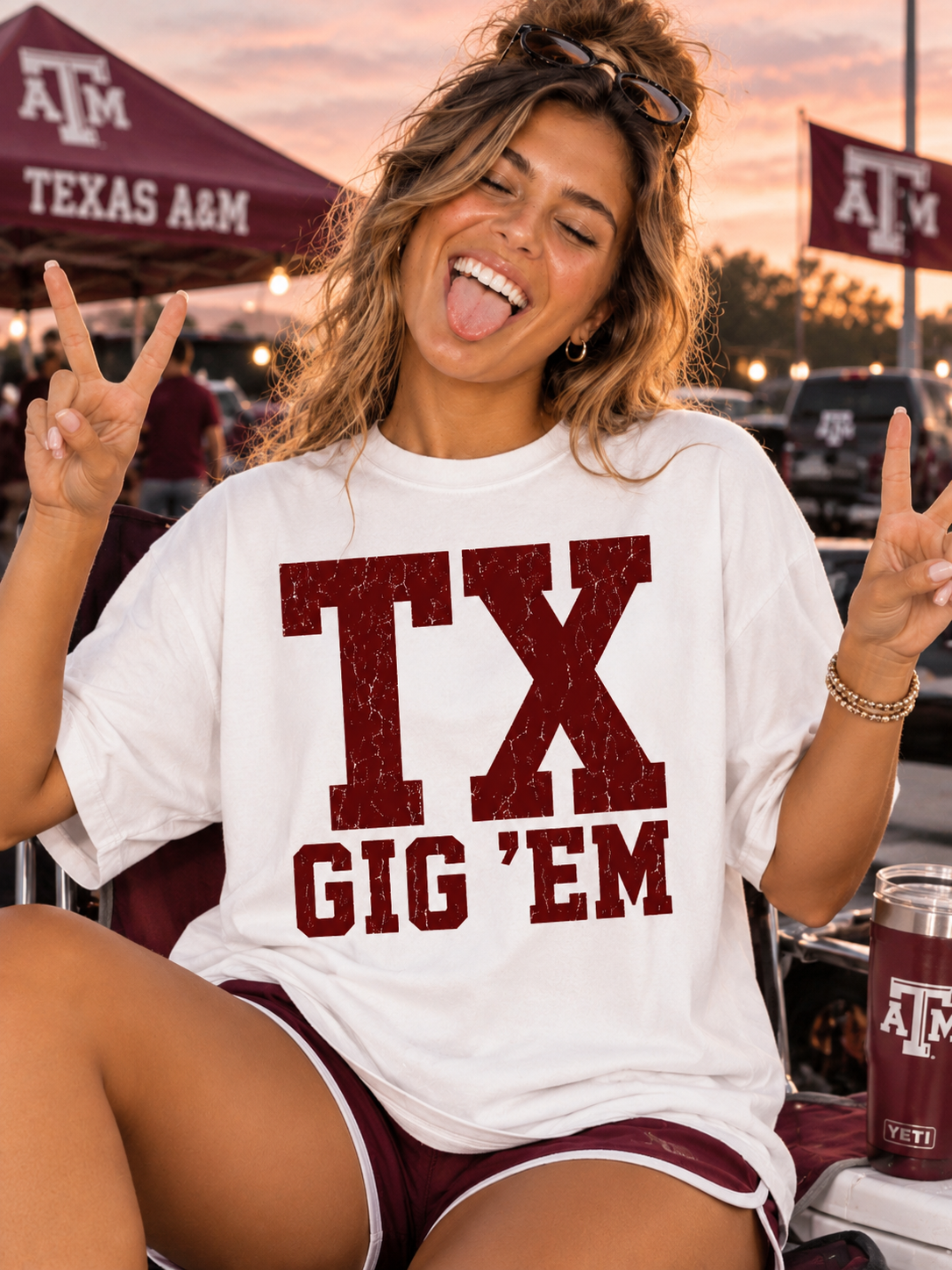 Texas A&M Retro Game Day Comfort Colors Graphic Tee