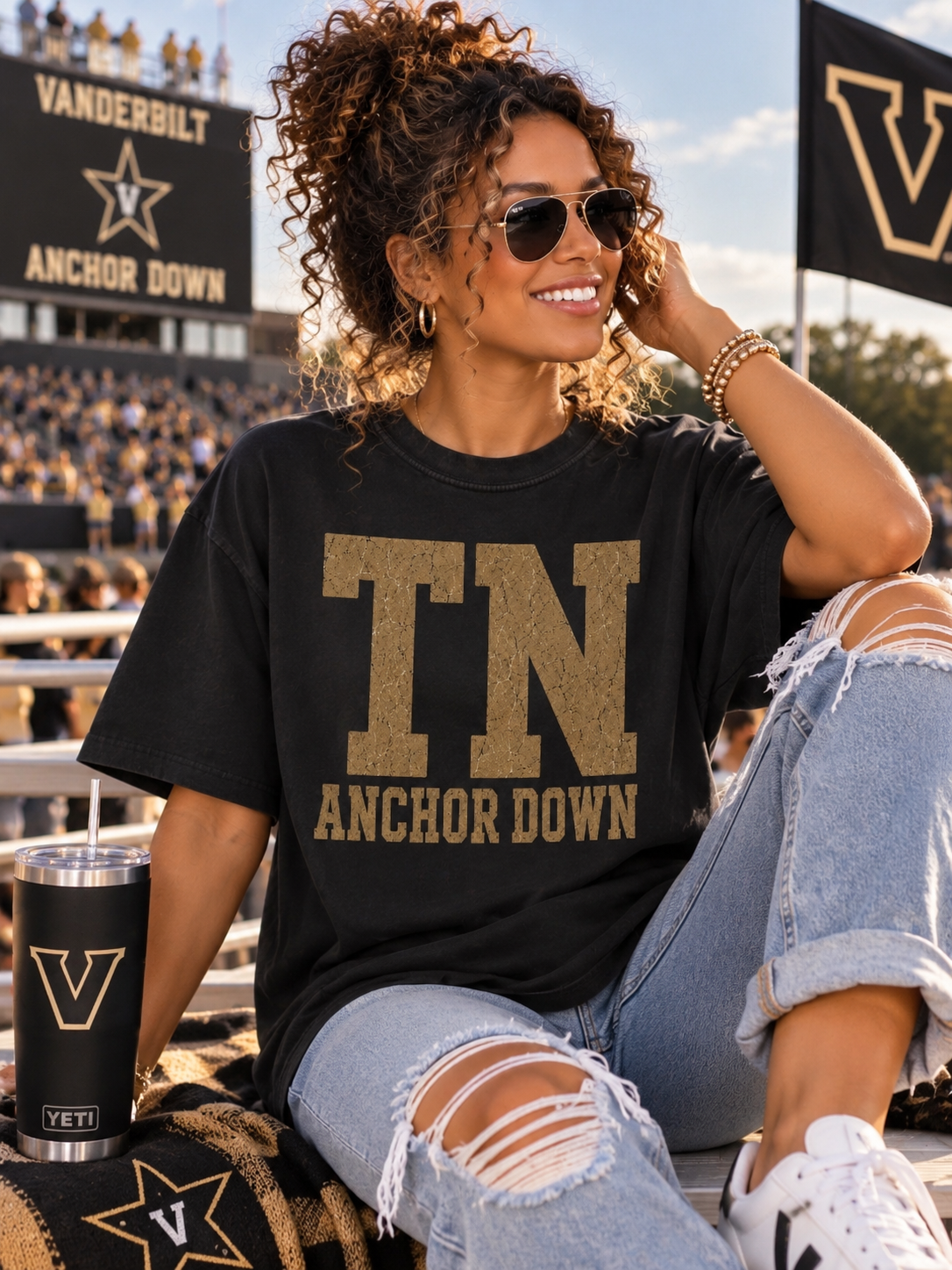 Vanderbilt Commodores Retro Game Day Comfort Colors Graphic Tee