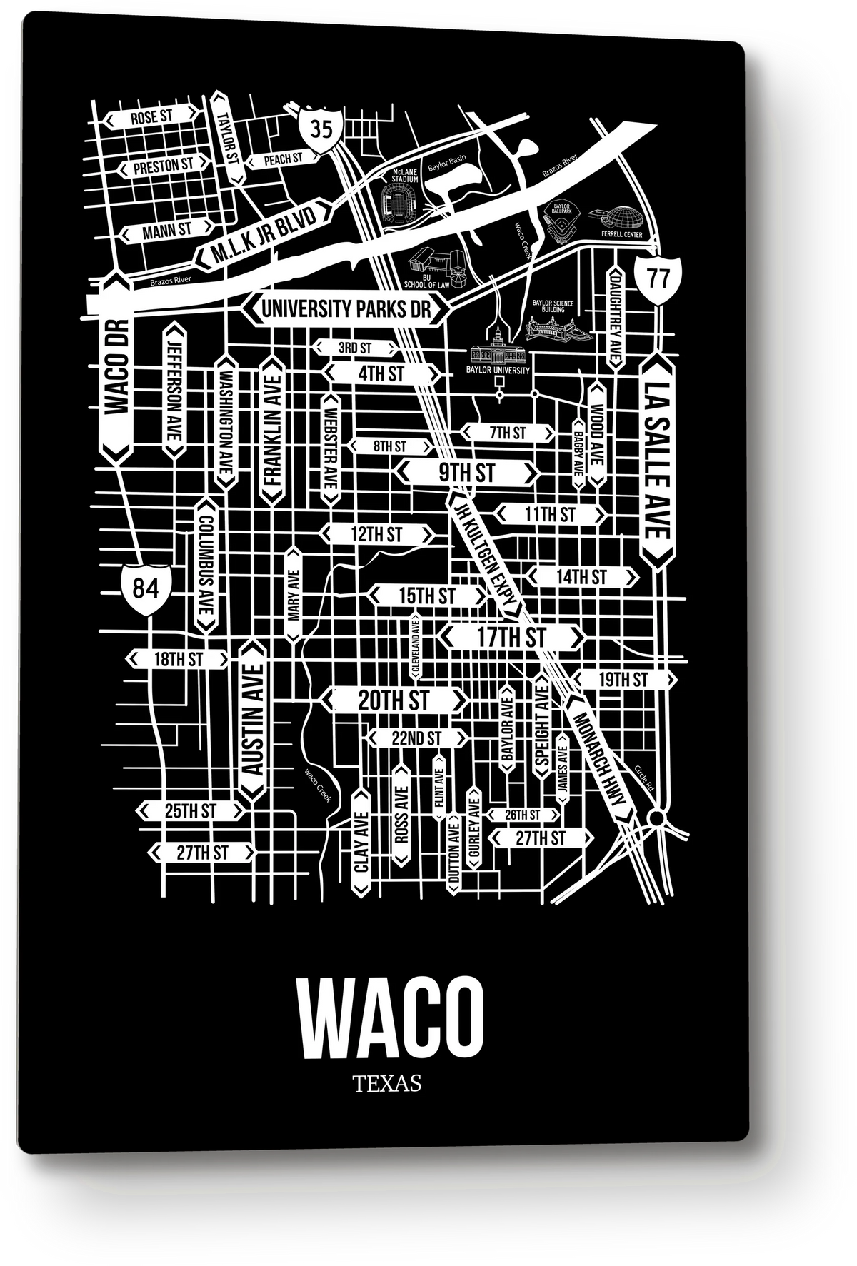 Waco, Texas street map