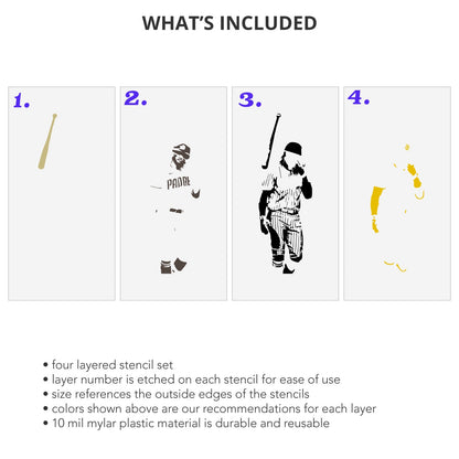 Fernando Tatis Jr. Bat Flip 4 Layer Stencil Set